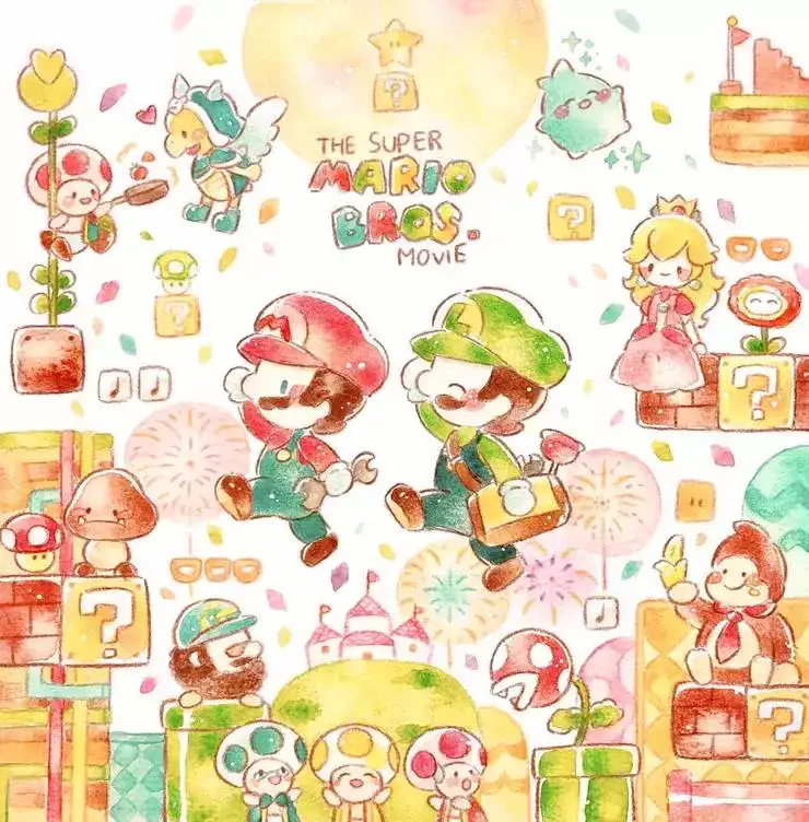 2023最新的人气《马力欧Mario》插画图片