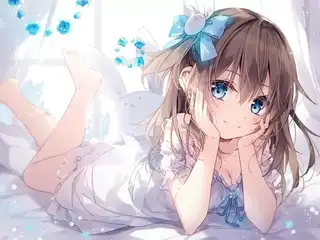 趴着好放松♡ - 趴姿的性感少女插画图片 -