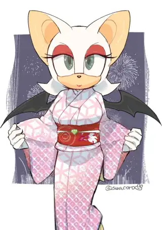 是一只女蝙蝠，《刺猬索尼克》露姬插画图片