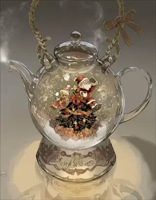 好看的雪花玻璃球插画图片，浪漫冬季必备装饰品