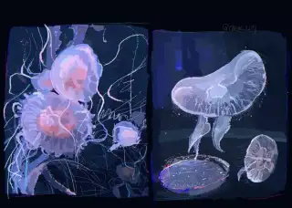 ACGN作品中的水母插画壁纸图片