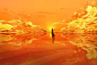 “生活匆忙 别错过日落和夕阳”，超美的风景插画壁纸图片